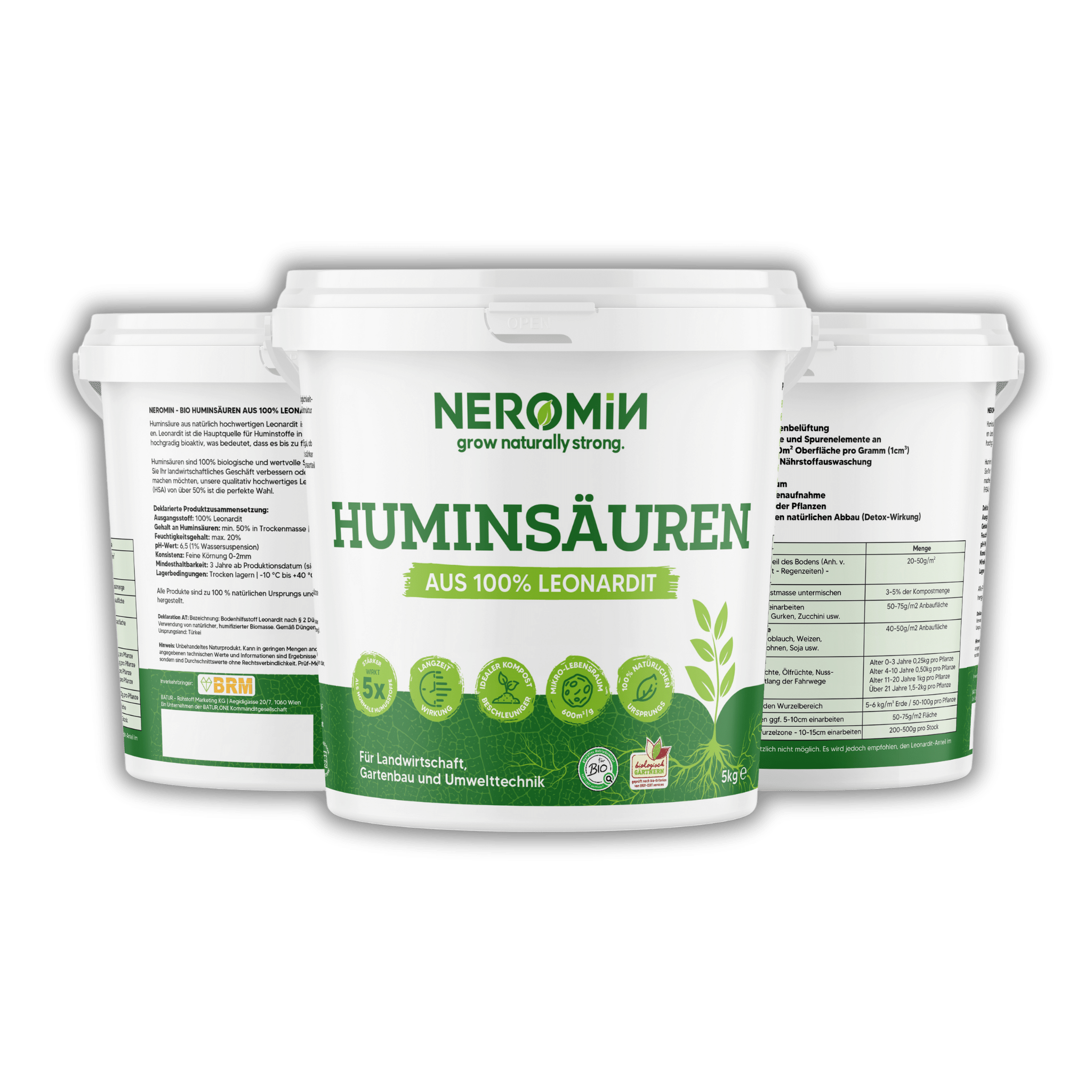 4-Pack (20 Liter) - NEROMIN - Huminsäuren aus 100% Leonardit (4x5 Liter)
