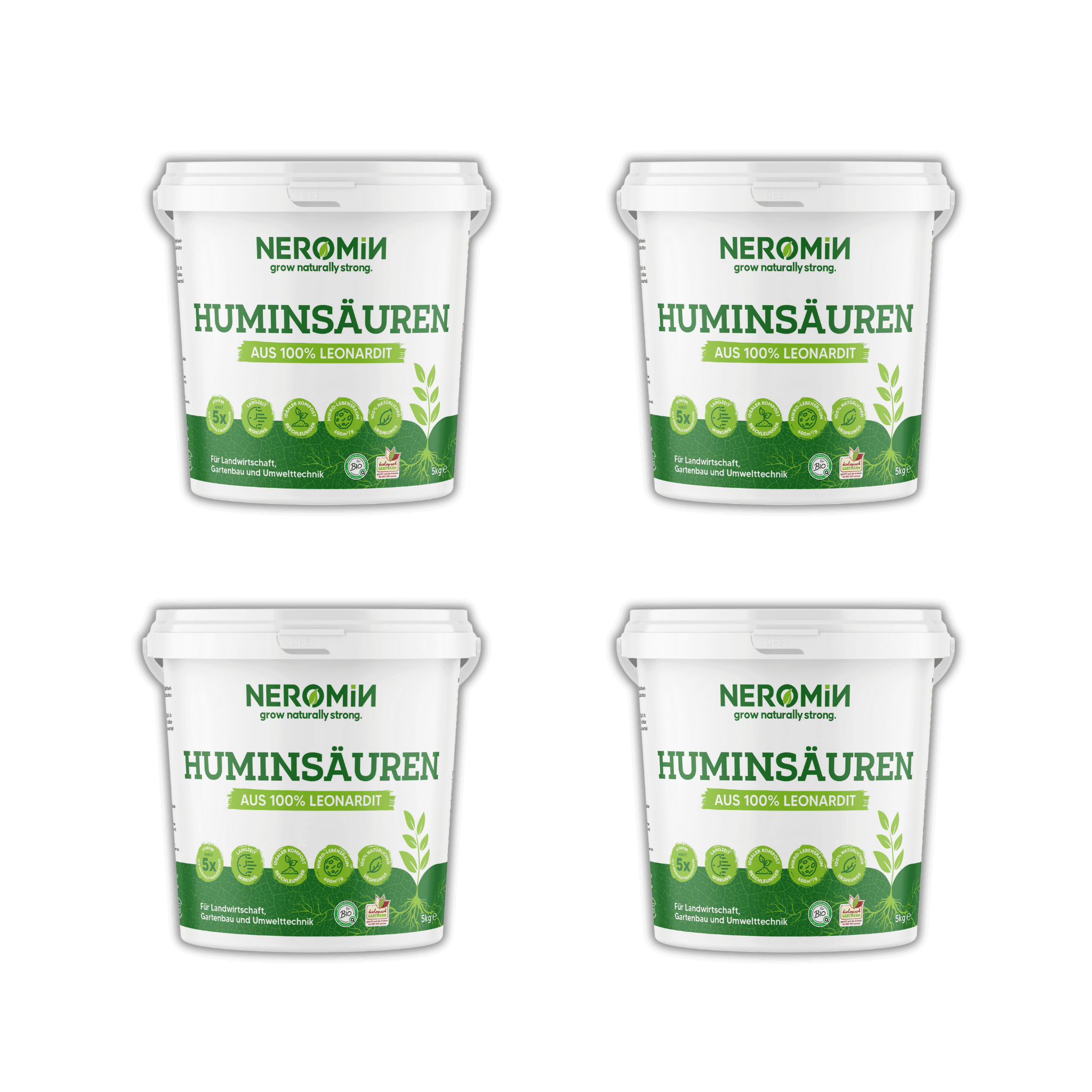 4-Pack (20 Liter) - NEROMIN - Huminsäuren aus 100% Leonardit (4x5 Liter)