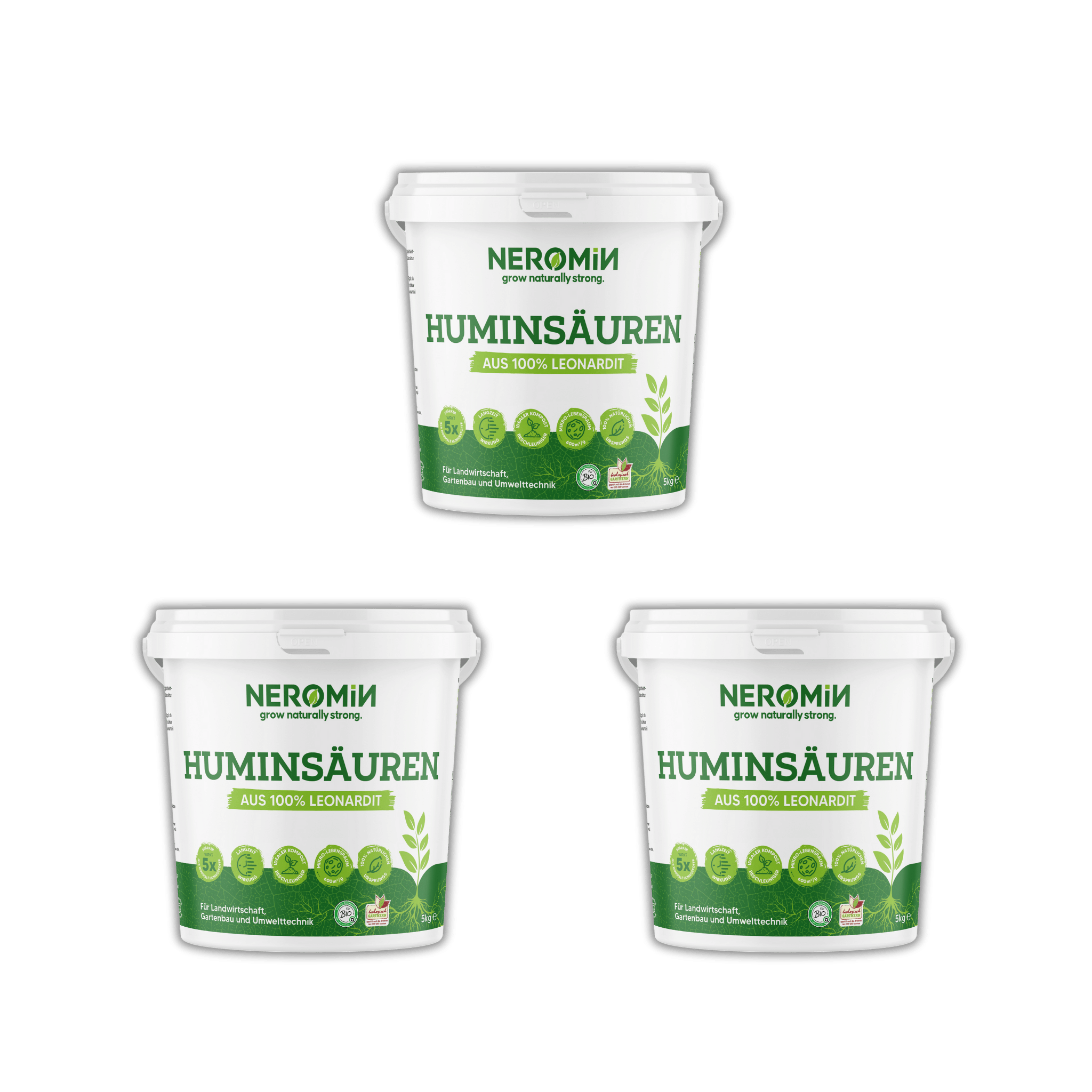 3-Pack (15 Liter) - NEROMIN - Huminsäuren aus 100% Leonardit (3x5 Liter)